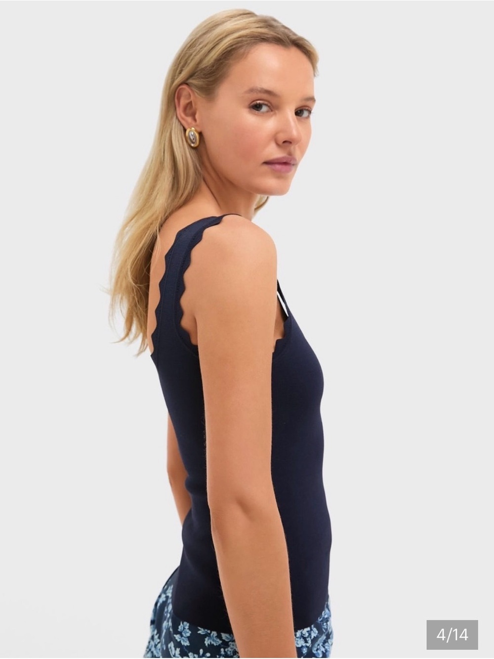 Tuckernuck Navy Ric Rac Compression Tank NWT Size Small - Picture 5 of 8